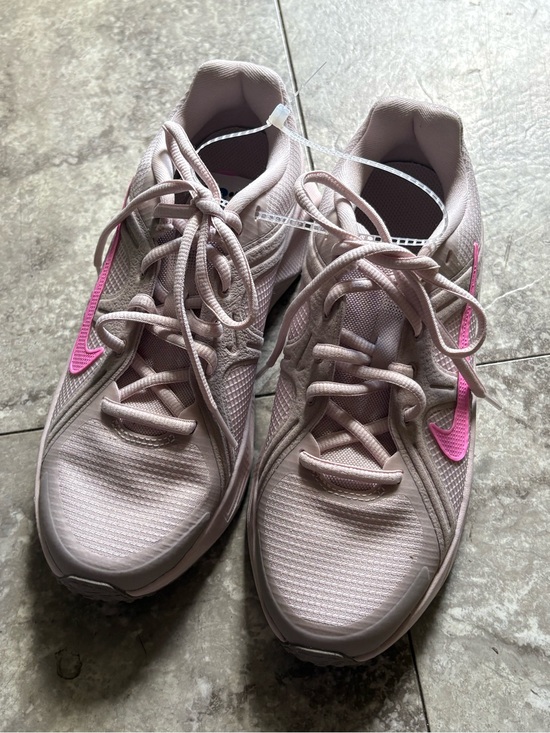 Nike Shoes - Nike Women's Pale Pink Athletic Sneakers with Hot Pink Swoosh